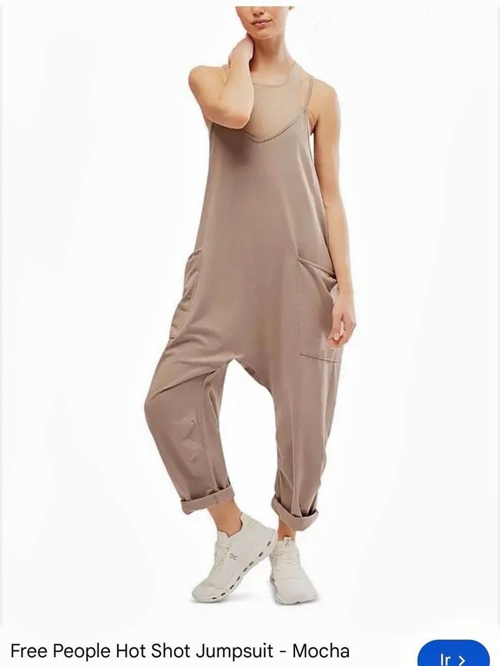 Free People Hot Shot Jumpsuit Wide Leg Brown Medium